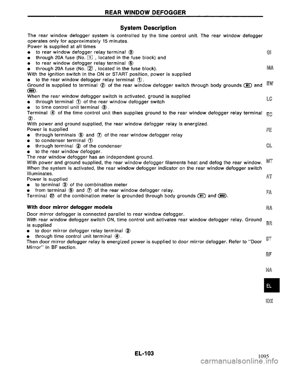 NISSAN PRIMERA 1994  Service Repair Manual 1095 