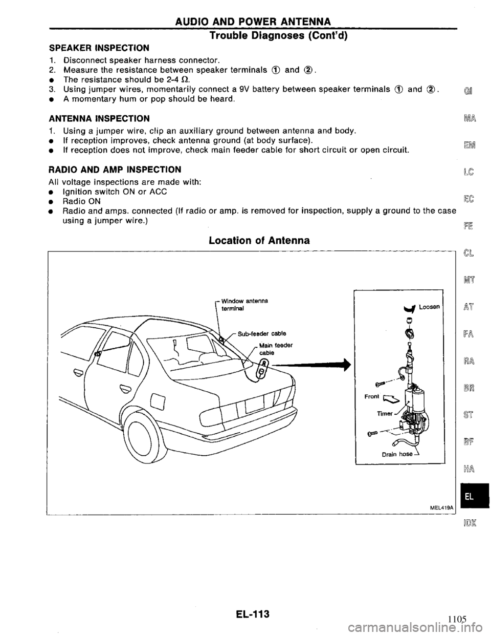 NISSAN PRIMERA 1994 Service Repair Manual 1105 NISSAN PRIMERA 1994 Service Repair Manual 1105