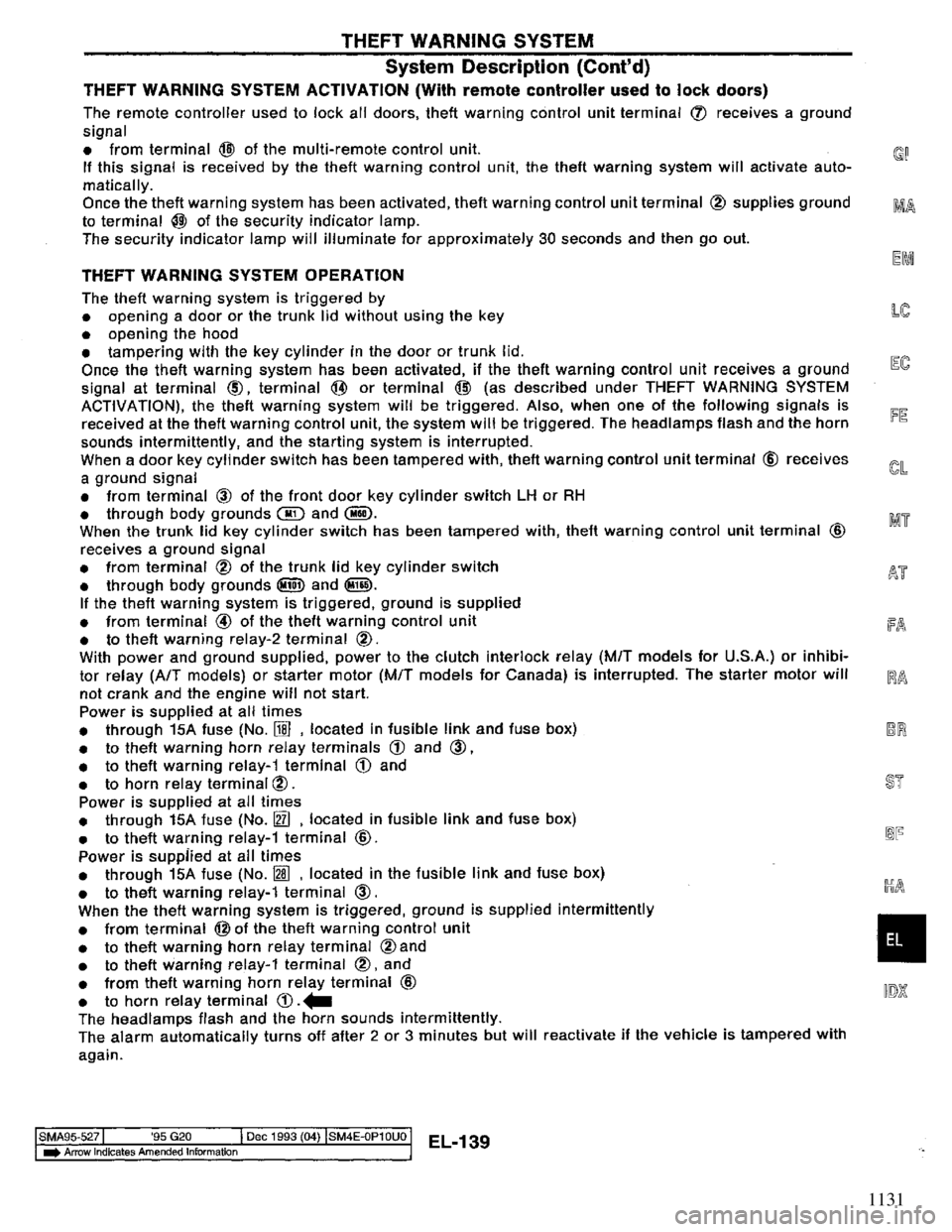 NISSAN PRIMERA 1994  Service Repair Manual 1131 