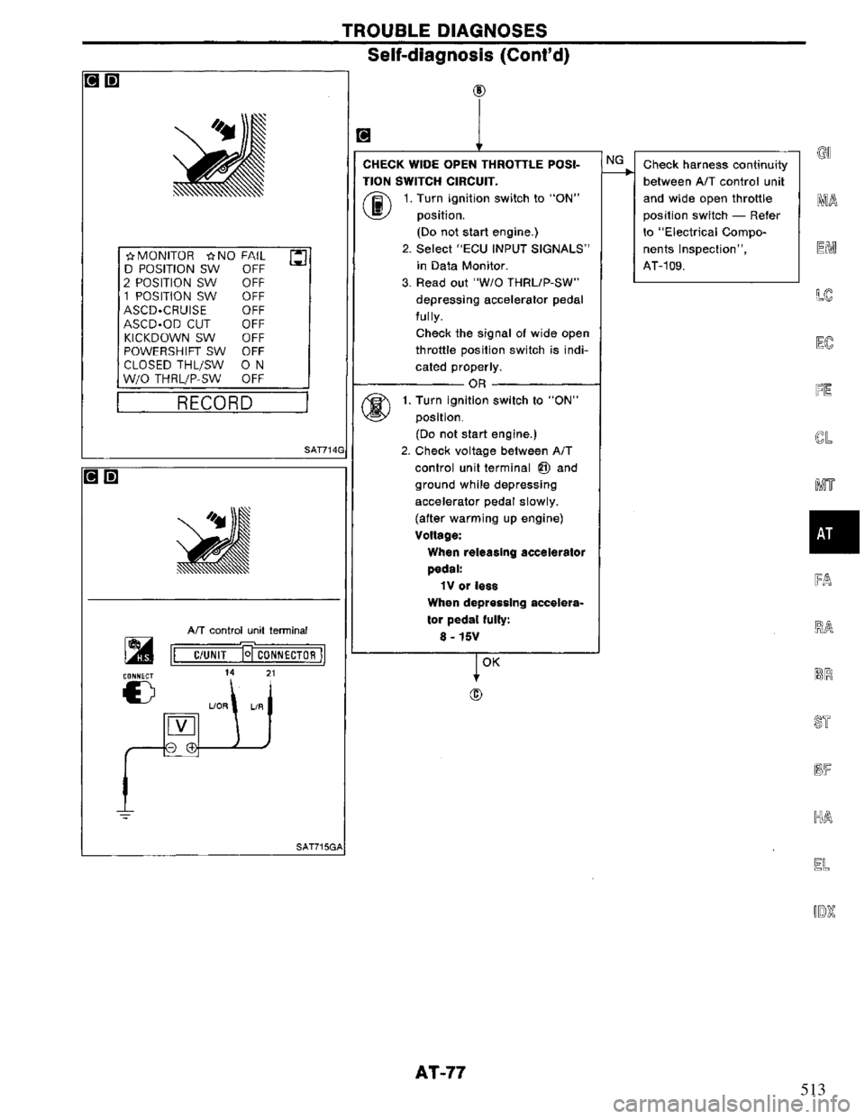 NISSAN PRIMERA 1994 Service Manual Online 513 NISSAN PRIMERA 1994 Service Manual Online 513