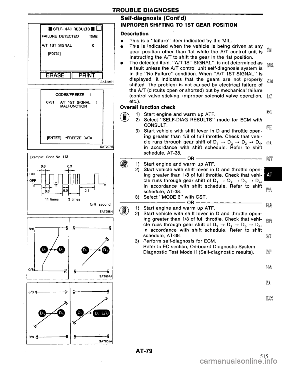 NISSAN PRIMERA 1994 Service Manual Online 515 NISSAN PRIMERA 1994 Service Manual Online 515