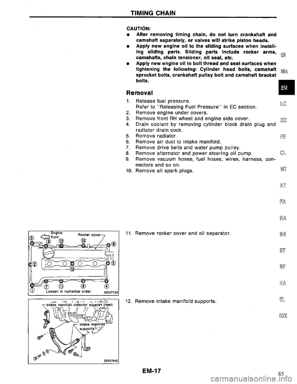 NISSAN PRIMERA 1994  Service Repair Manual 85 