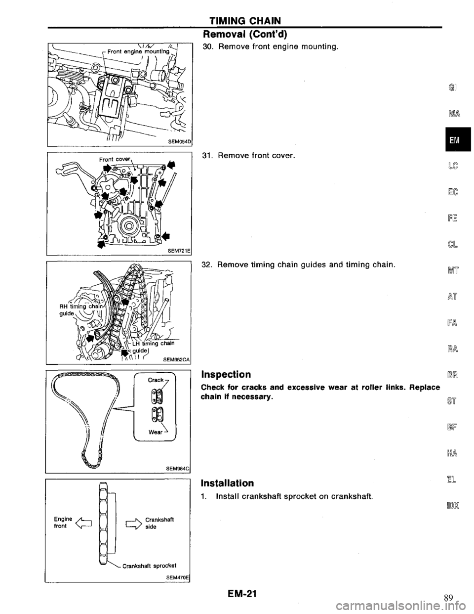 NISSAN PRIMERA 1994  Service Repair Manual 89 