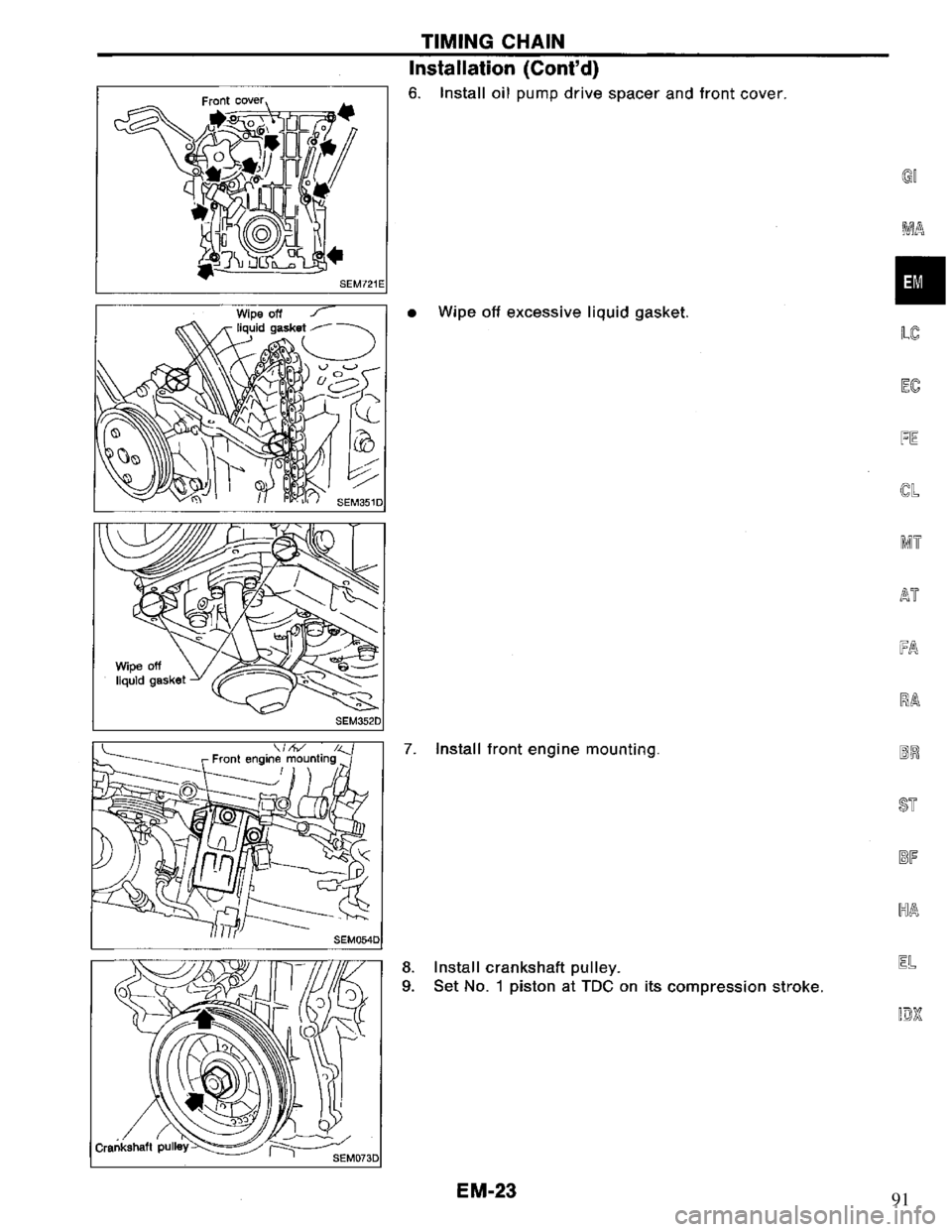 NISSAN PRIMERA 1994  Service Repair Manual 91 