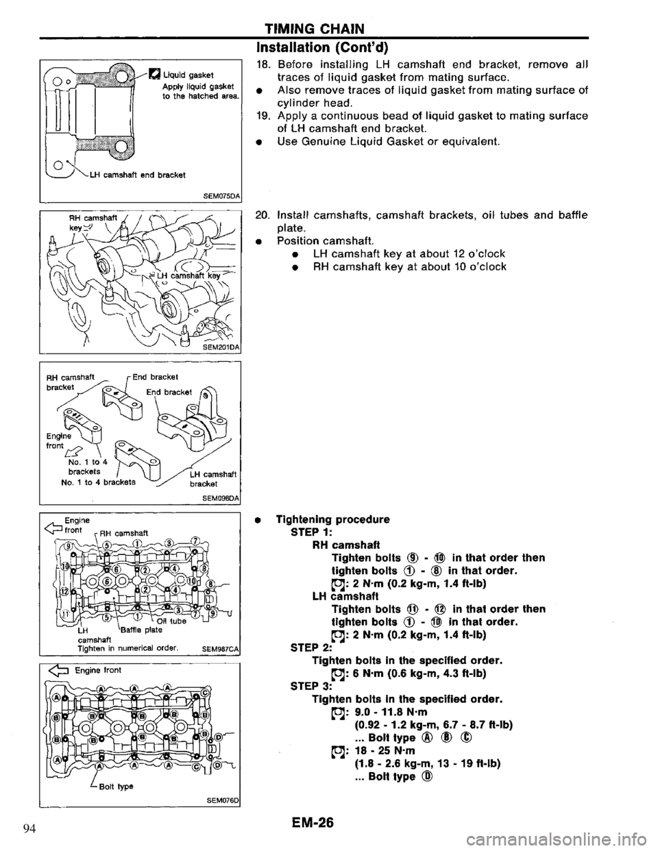 NISSAN PRIMERA 1994  Service Repair Manual 94 