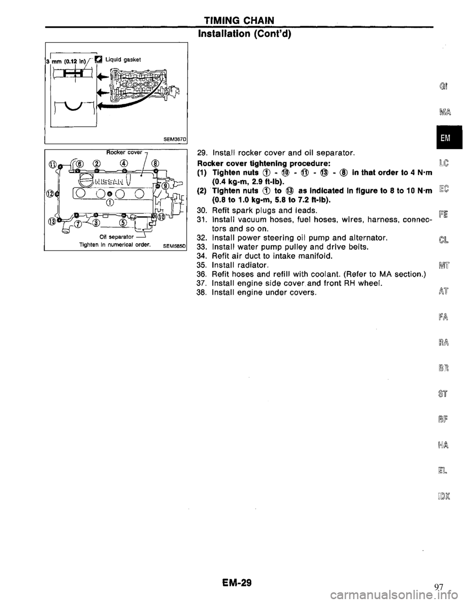NISSAN PRIMERA 1994  Service Repair Manual 97 