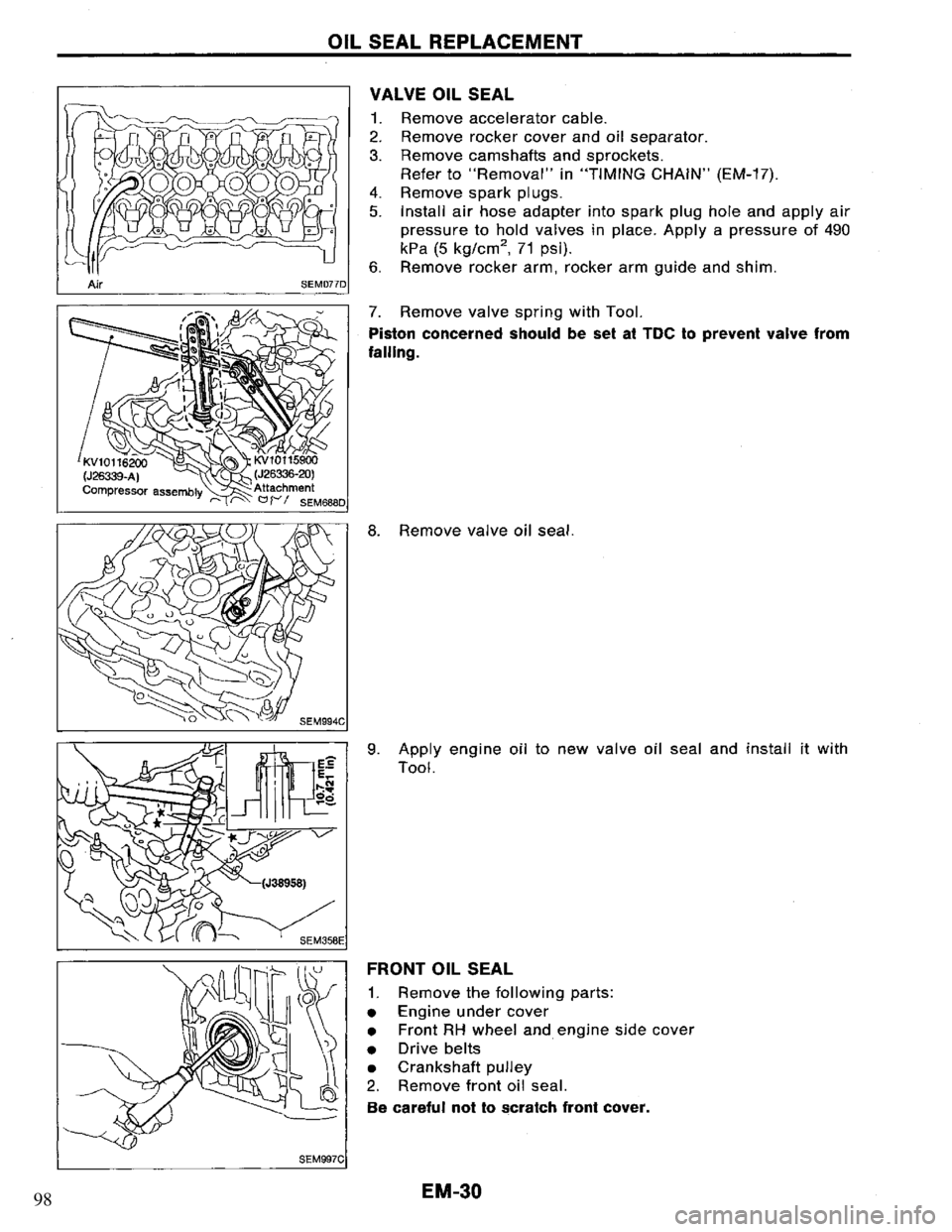NISSAN PRIMERA 1994  Service Repair Manual 98 