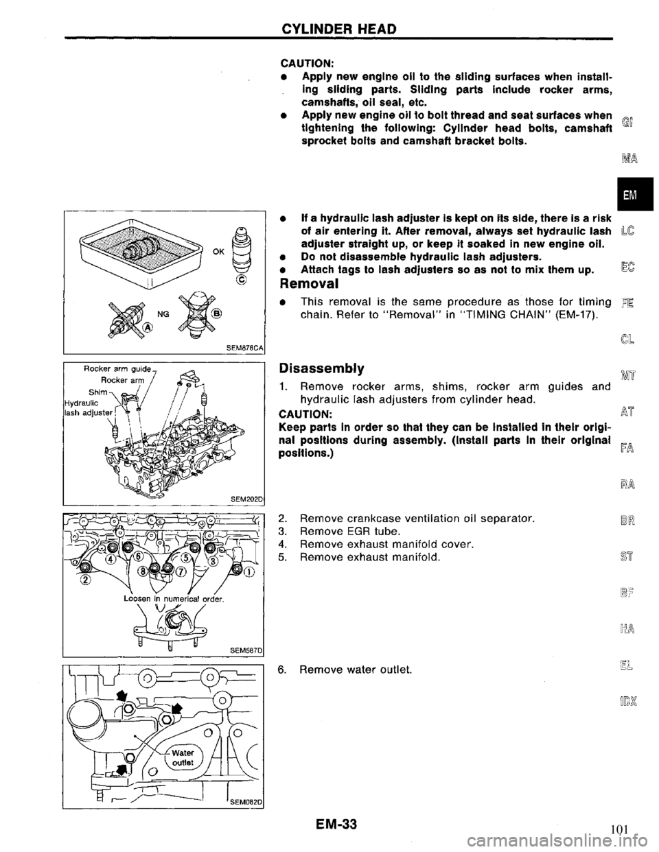 NISSAN PRIMERA 1994  Service Repair Manual 101 