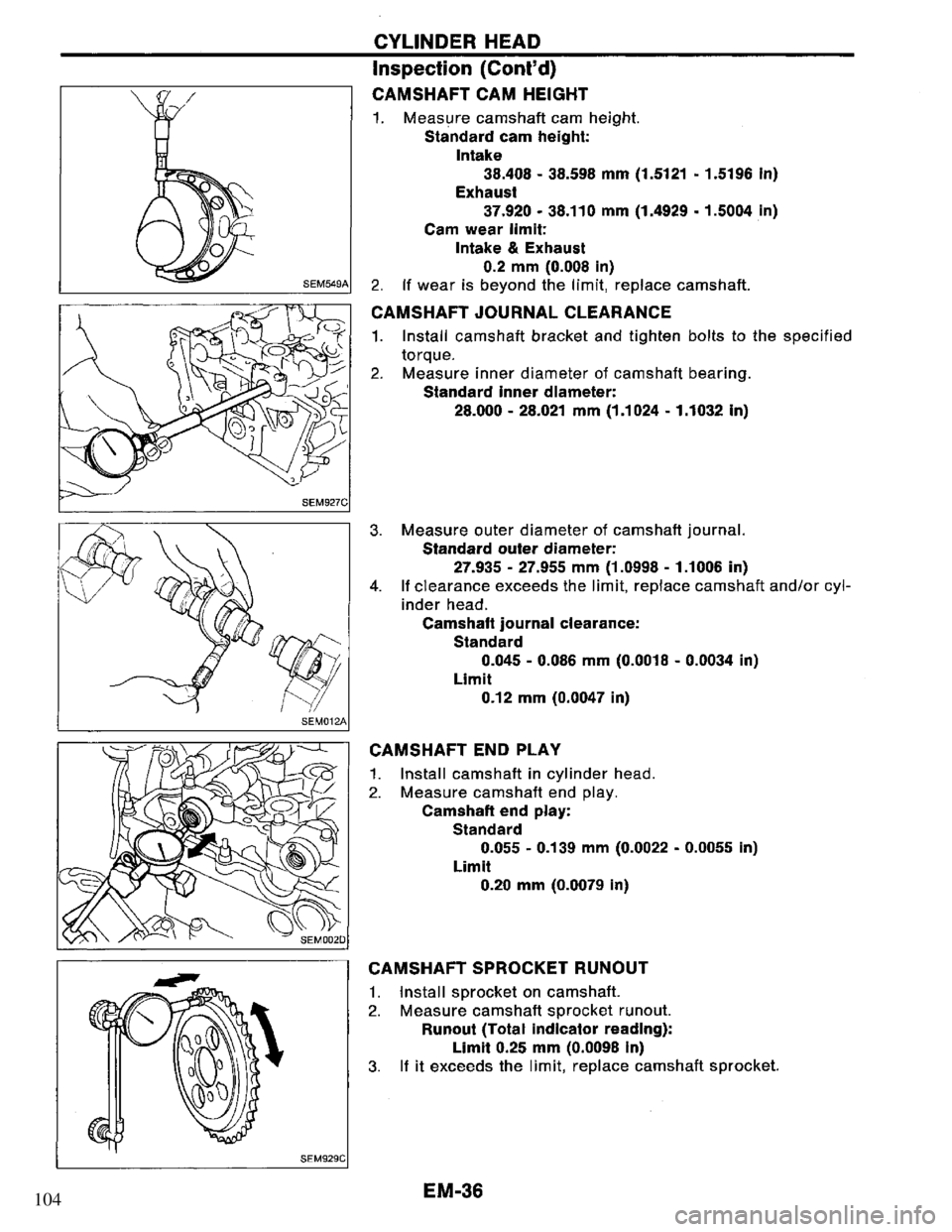 NISSAN PRIMERA 1994 Service Repair Manual 104 NISSAN PRIMERA 1994 Service Repair Manual 104