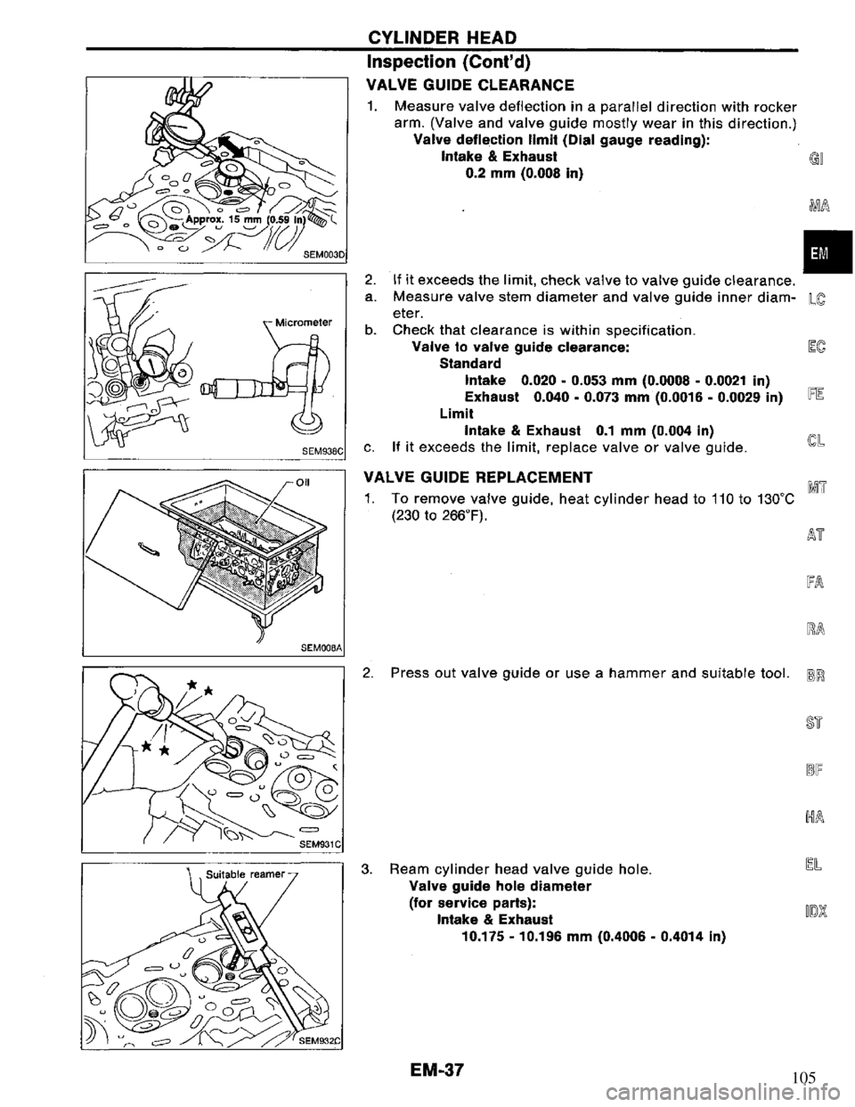 NISSAN PRIMERA 1994 Service Repair Manual 105 NISSAN PRIMERA 1994 Service Repair Manual 105