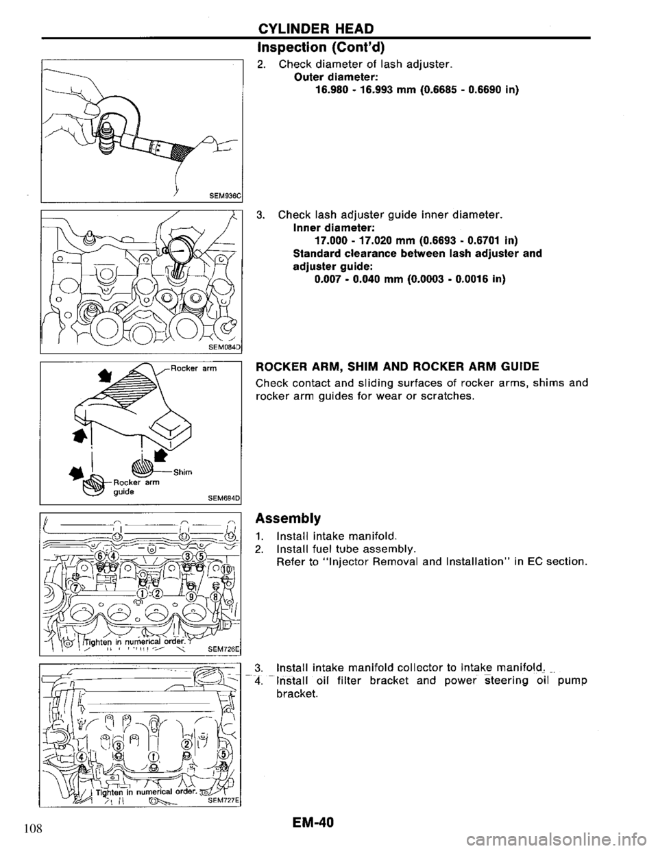 NISSAN PRIMERA 1994 Service Repair Manual 108 NISSAN PRIMERA 1994 Service Repair Manual 108
