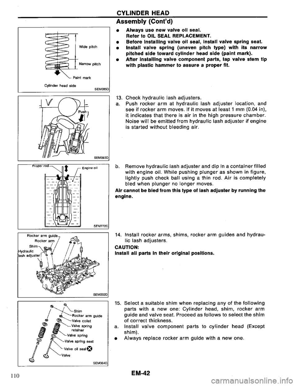 NISSAN PRIMERA 1994 Service Repair Manual 110 NISSAN PRIMERA 1994 Service Repair Manual 110