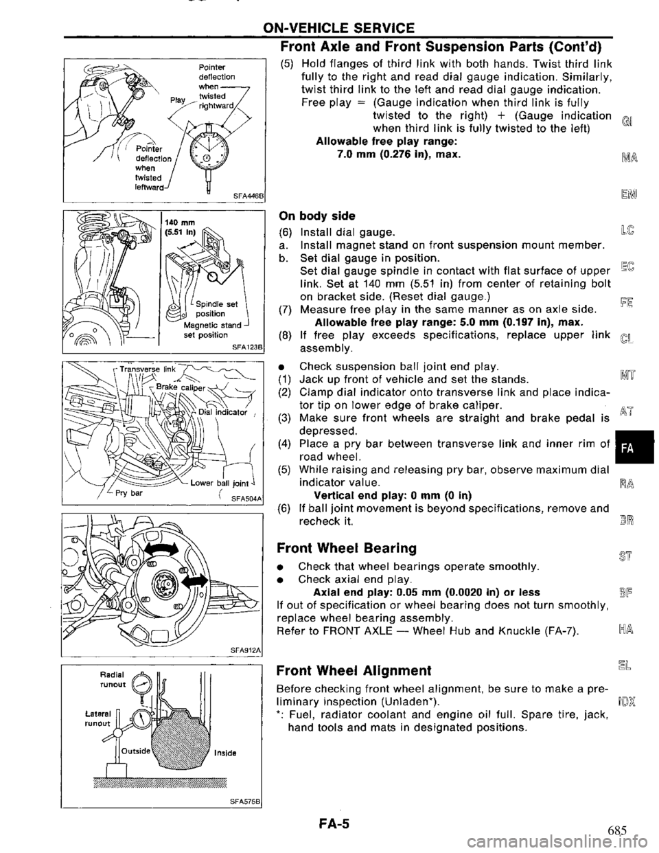 NISSAN PRIMERA 1994 Service Repair Manual 685 NISSAN PRIMERA 1994 Service Repair Manual 685