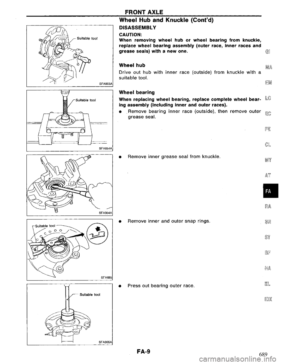 NISSAN PRIMERA 1994 Service Repair Manual 689 NISSAN PRIMERA 1994 Service Repair Manual 689
