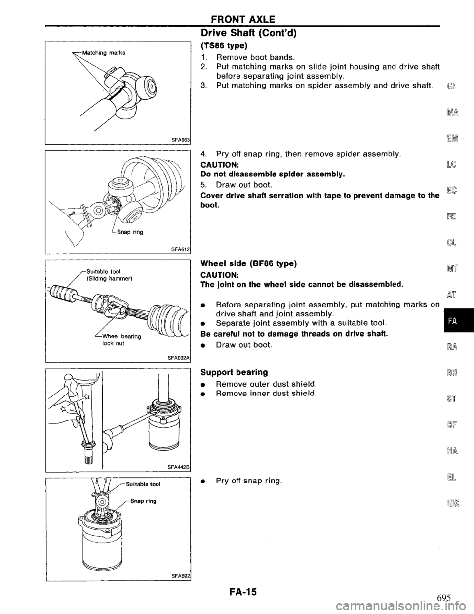 NISSAN PRIMERA 1994 Service Repair Manual 695 NISSAN PRIMERA 1994 Service Repair Manual 695