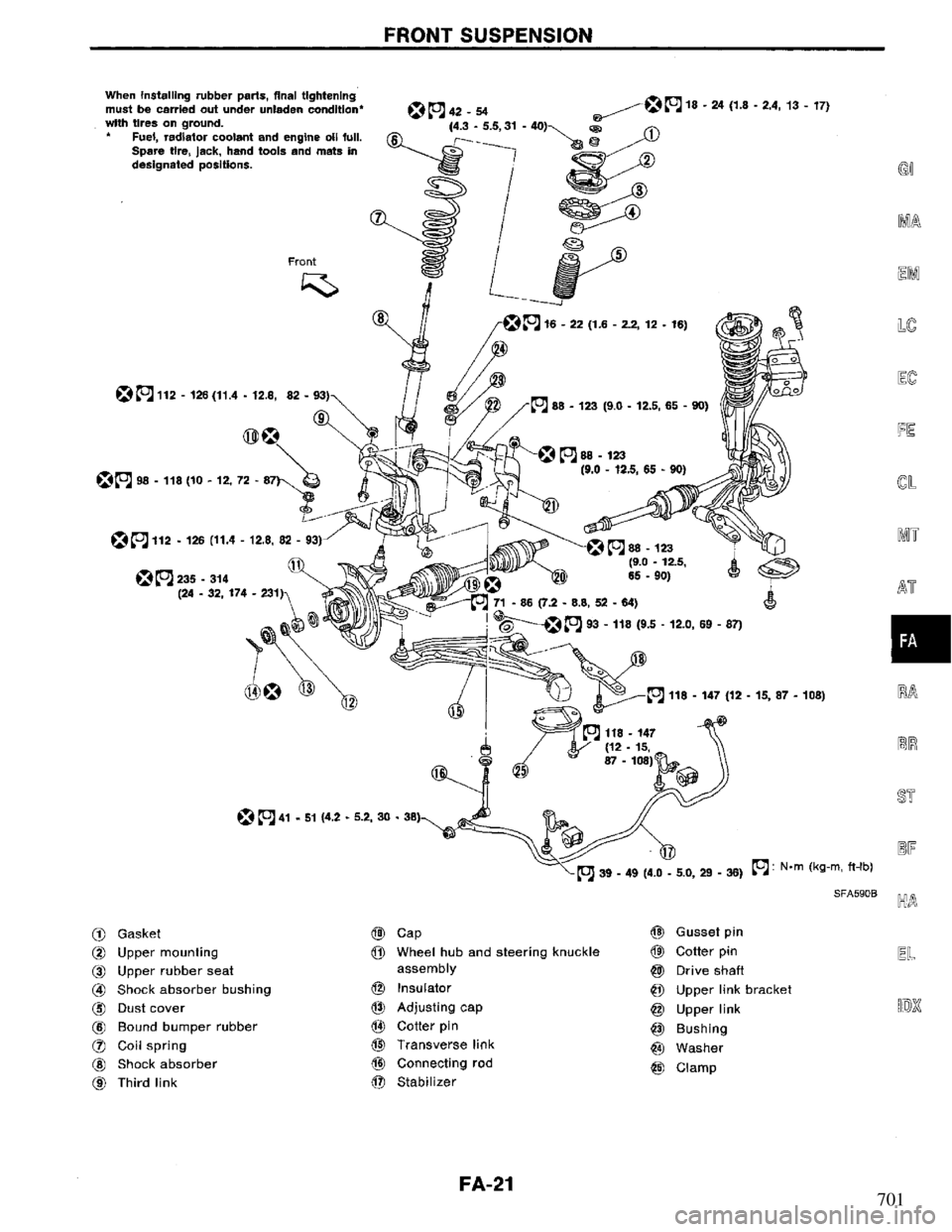 NISSAN PRIMERA 1994  Service Repair Manual 701 