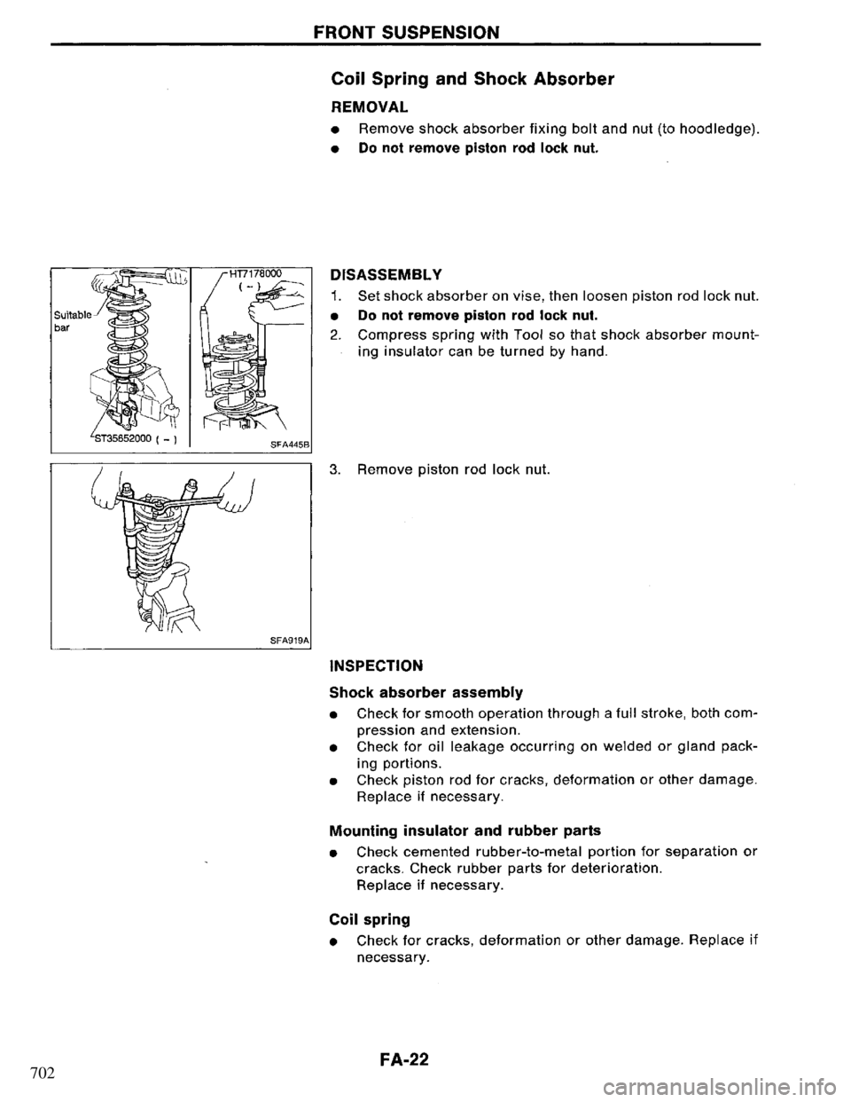 NISSAN PRIMERA 1994  Service Repair Manual 702 