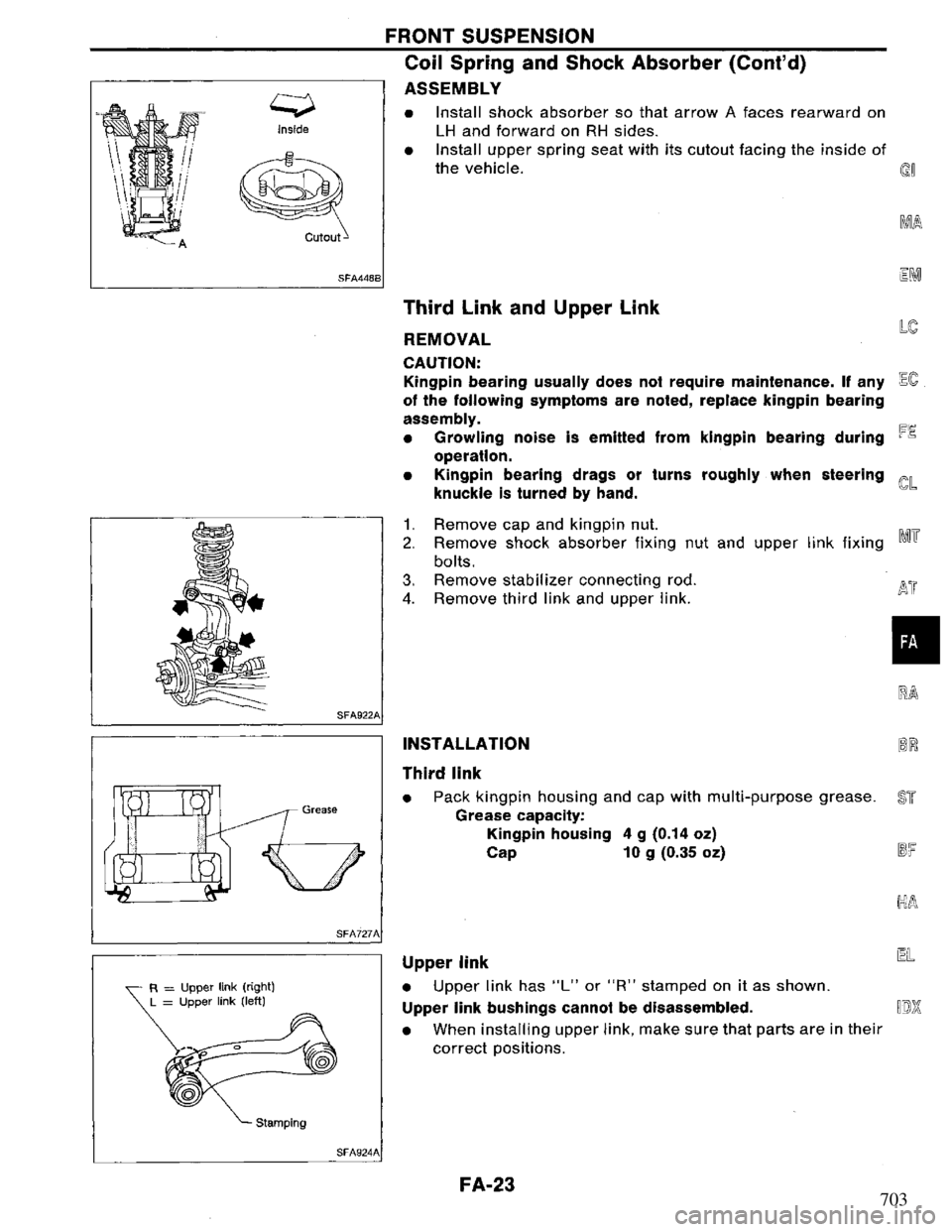 NISSAN PRIMERA 1994  Service Repair Manual 703 