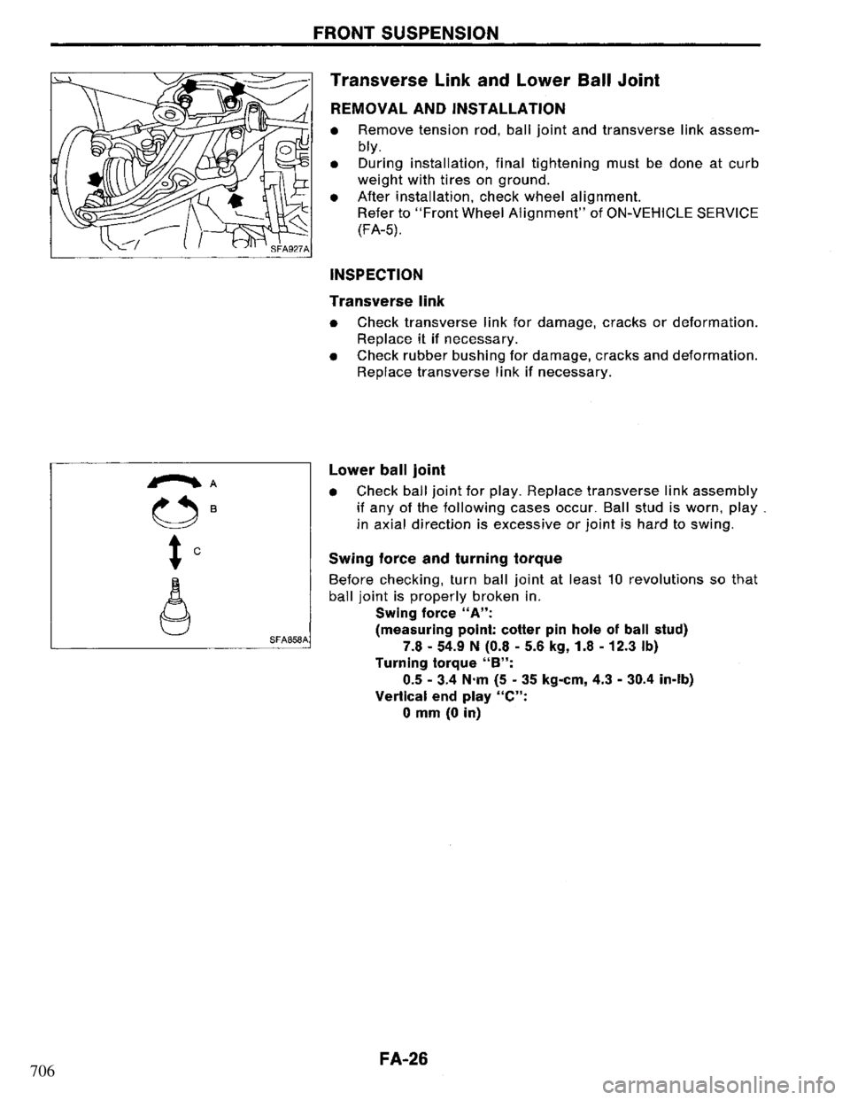 NISSAN PRIMERA 1994  Service Repair Manual 706 