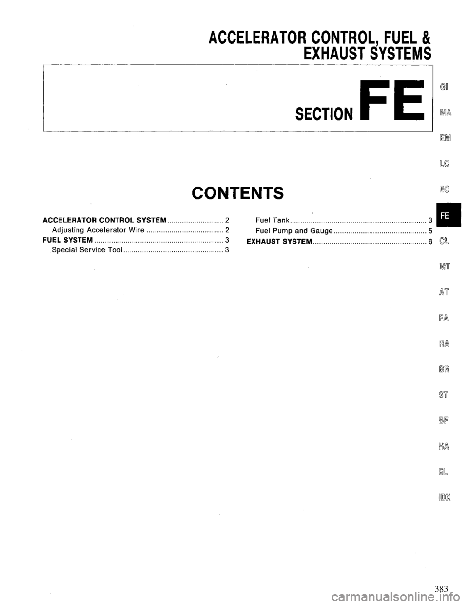 NISSAN PRIMERA 1994 Service Repair Manual 383 NISSAN PRIMERA 1994 Service Repair Manual 383