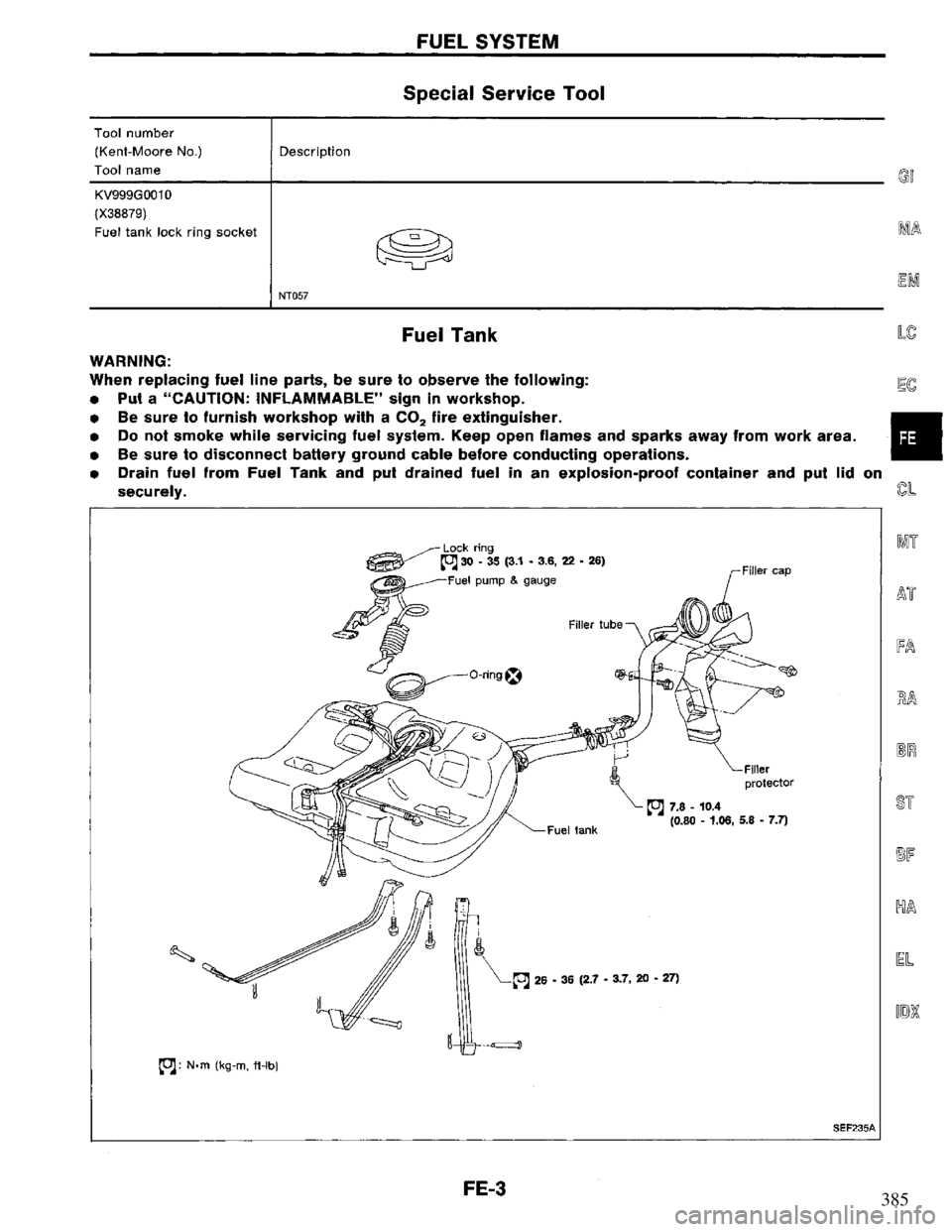 NISSAN PRIMERA 1994 Service Repair Manual 385 NISSAN PRIMERA 1994 Service Repair Manual 385