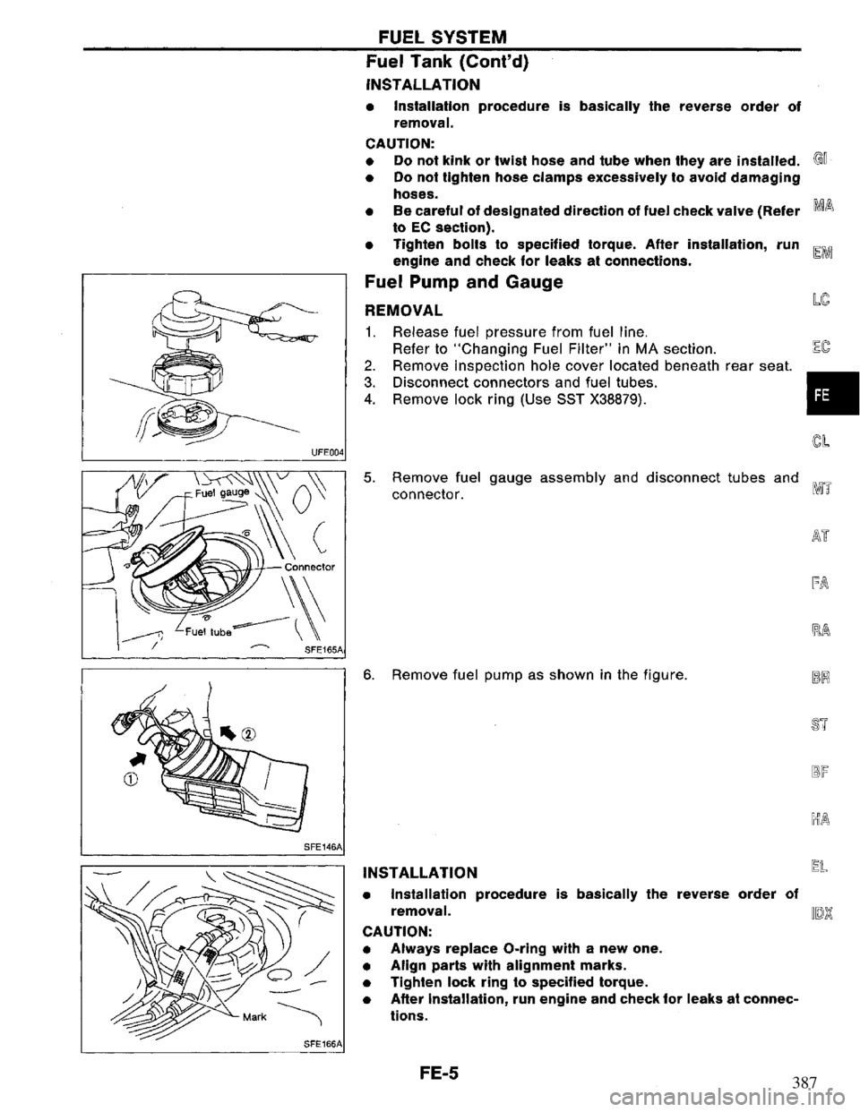 NISSAN PRIMERA 1994 Service Repair Manual 387 NISSAN PRIMERA 1994 Service Repair Manual 387