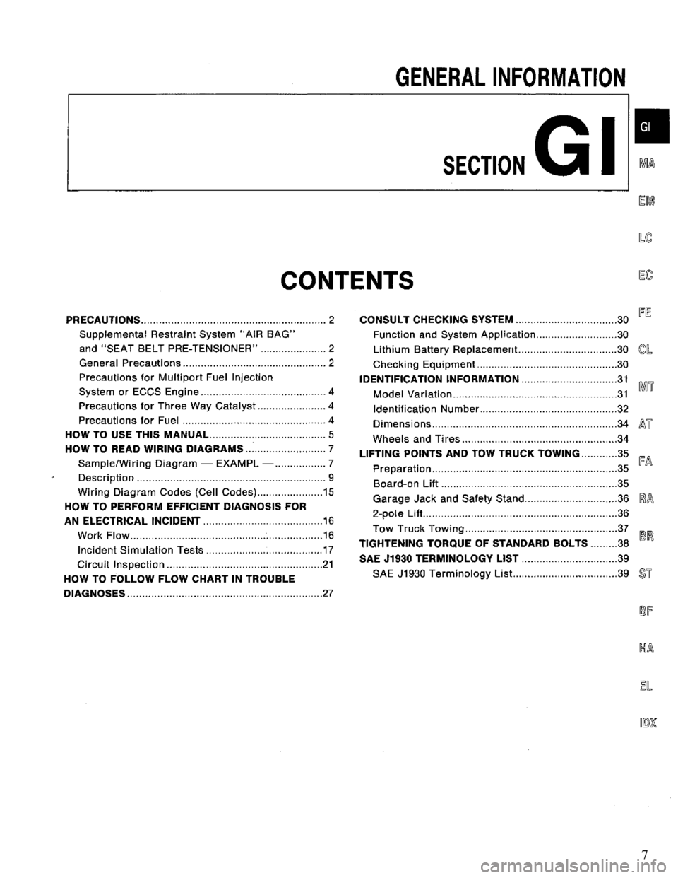 NISSAN PRIMERA 1994 Service Repair Manual 7 NISSAN PRIMERA 1994 Service Repair Manual 7