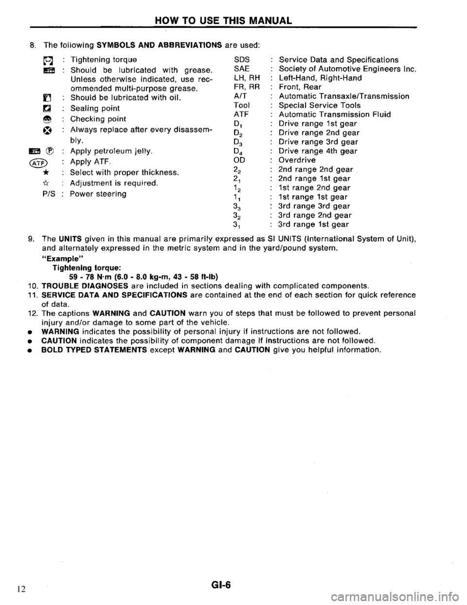 NISSAN PRIMERA 1994  Service Repair Manual 12 