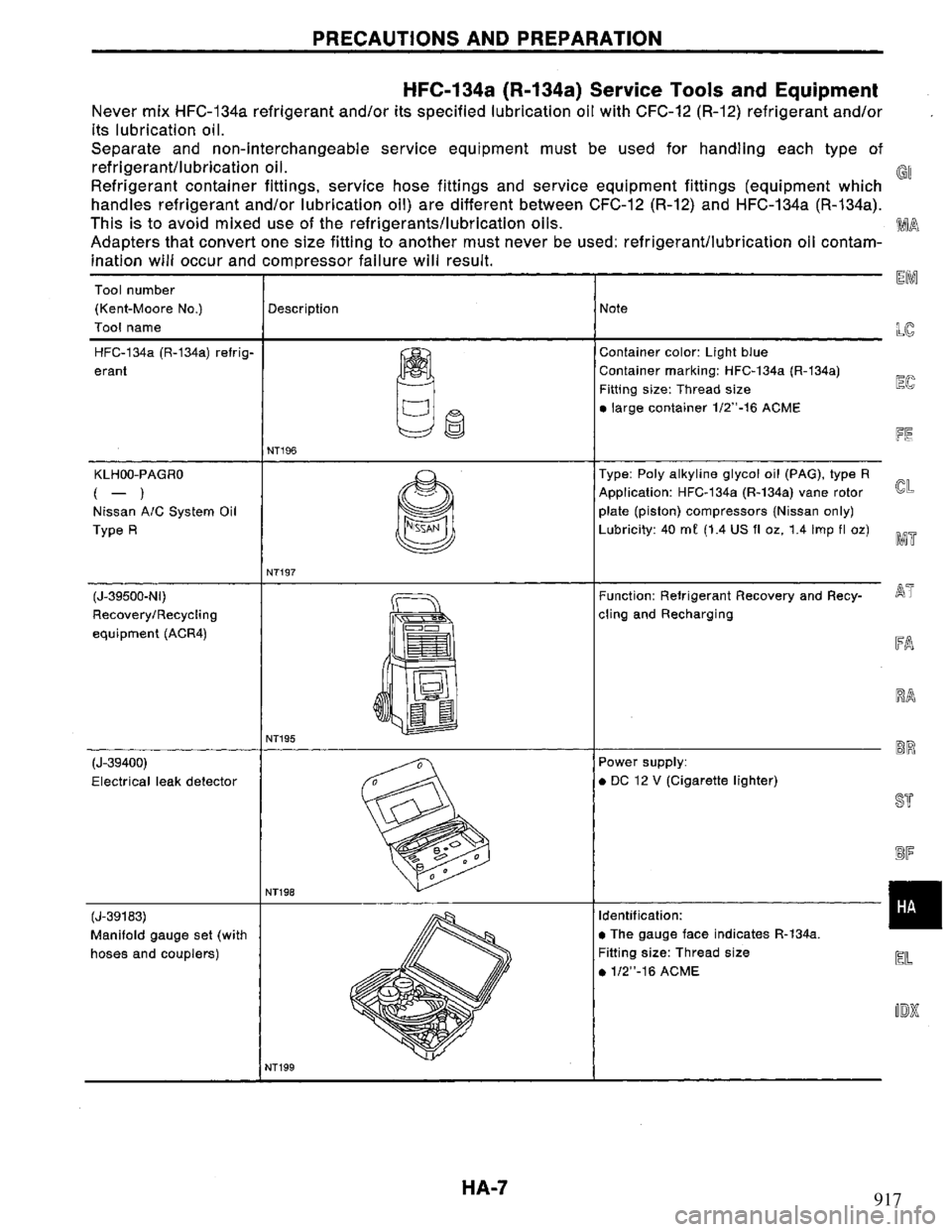 NISSAN PRIMERA 1994 Service Repair Manual 917 NISSAN PRIMERA 1994 Service Repair Manual 917