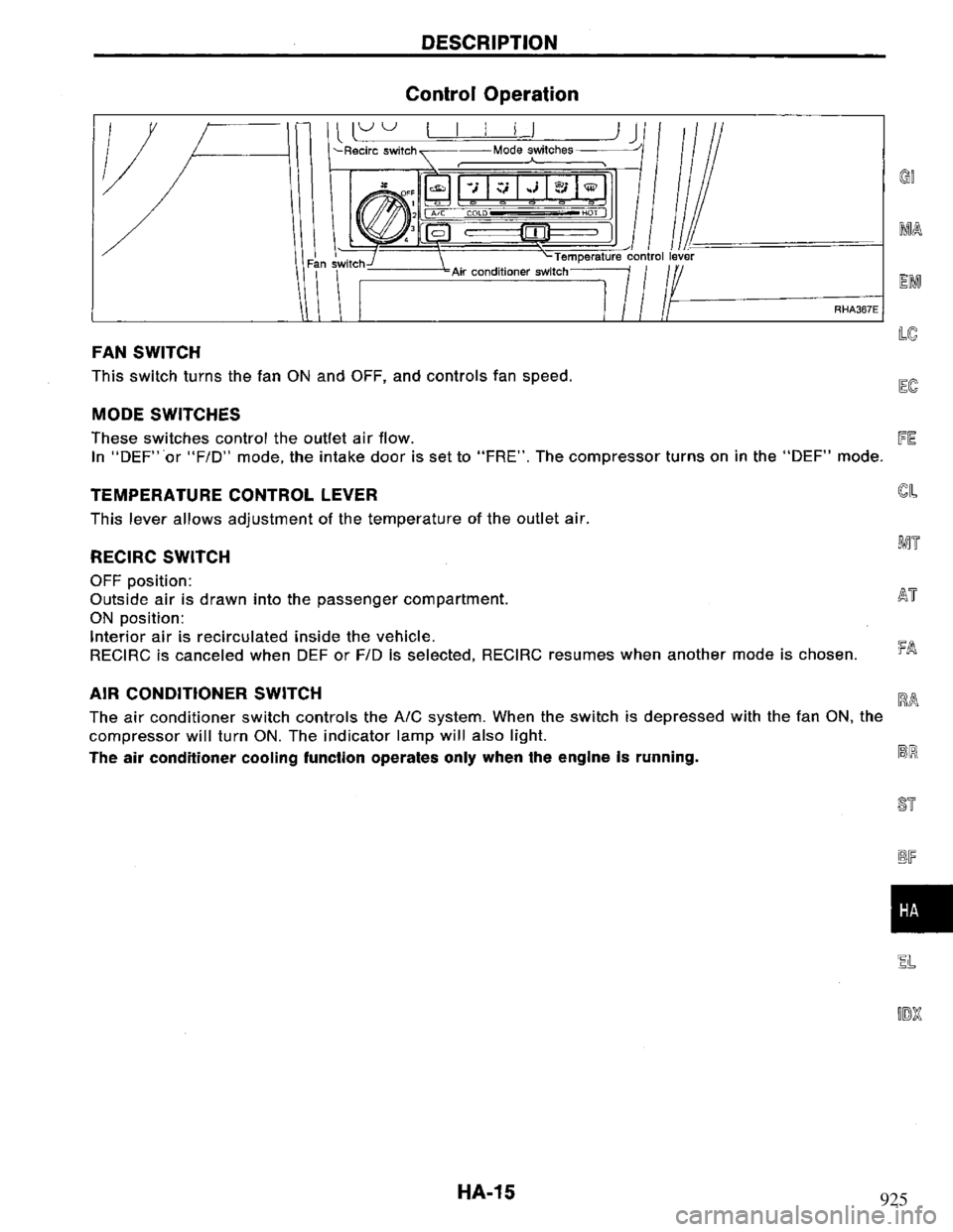 NISSAN PRIMERA 1994 Service Repair Manual 925 NISSAN PRIMERA 1994 Service Repair Manual 925