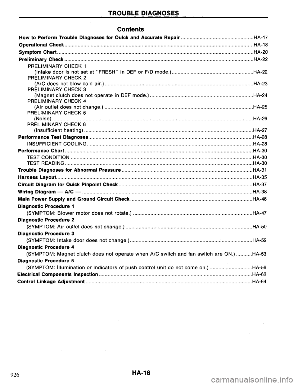NISSAN PRIMERA 1994 Service Repair Manual 926 NISSAN PRIMERA 1994 Service Repair Manual 926