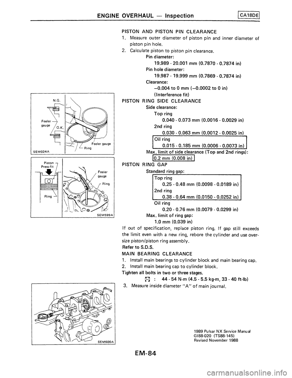 NISSAN PULSAR 1986 Service Manual NISSAN PULSAR 1986 Service Manual