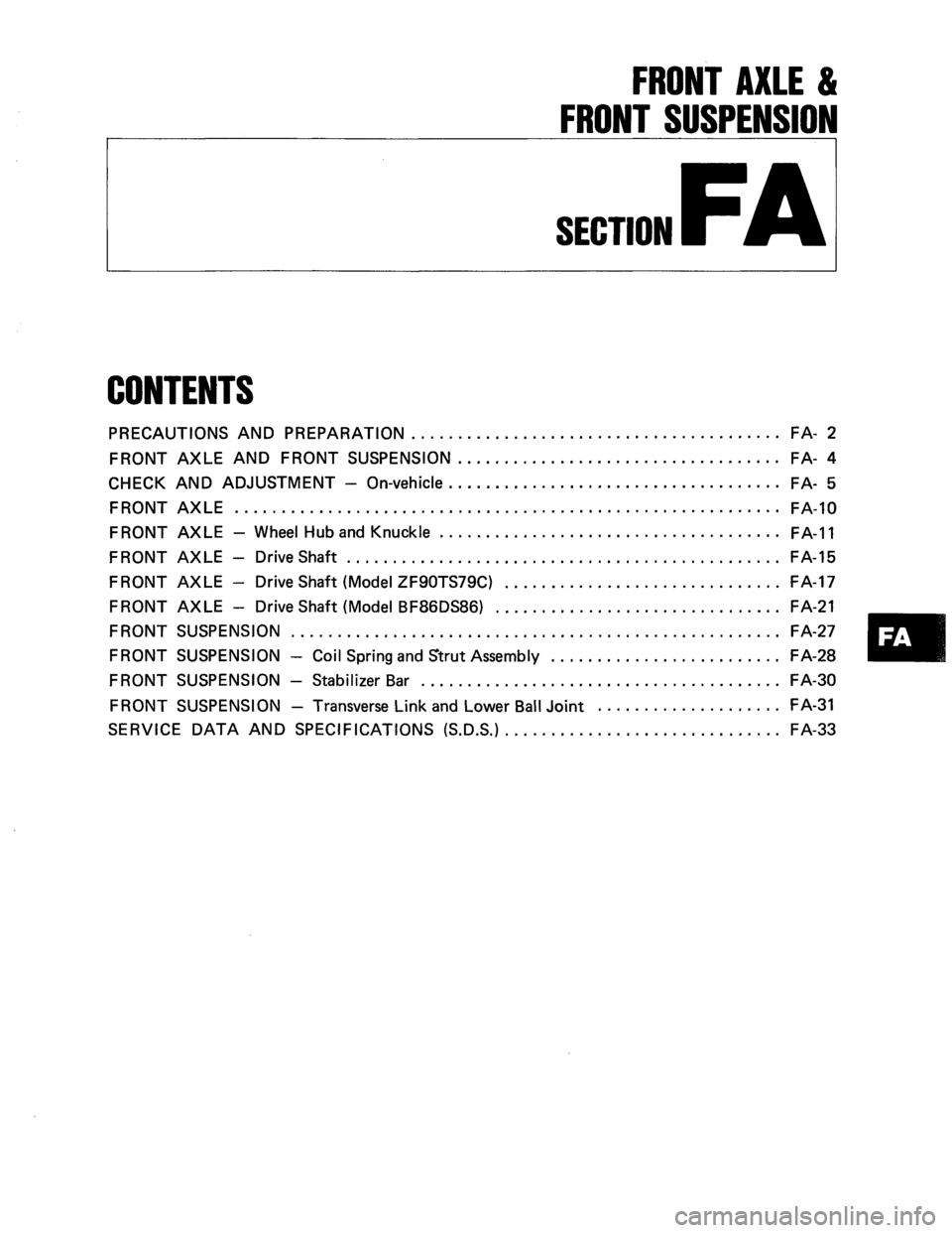 NISSAN PULSAR 1986 Service Manual NISSAN PULSAR 1986 Service Manual