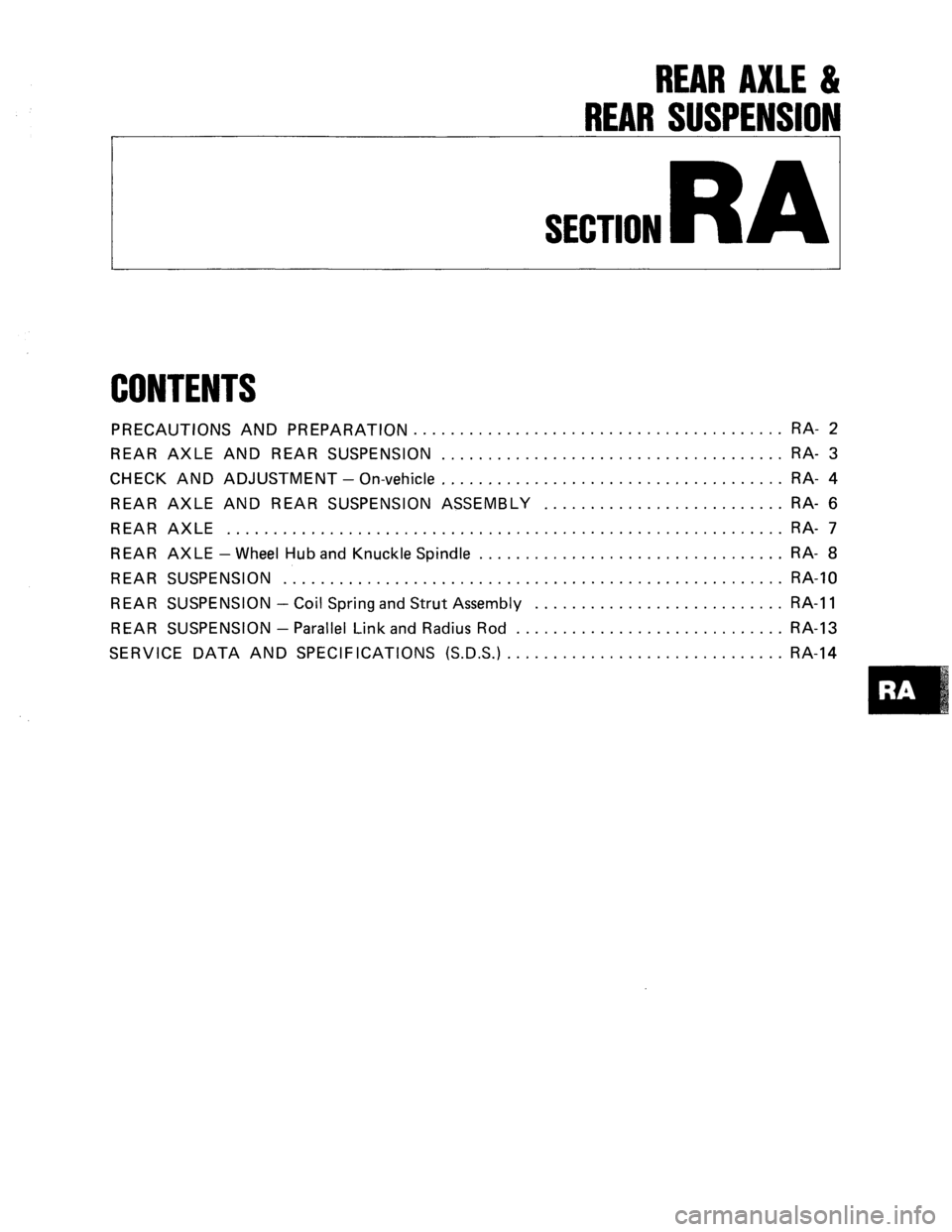 NISSAN PULSAR 1986 Service Manual NISSAN PULSAR 1986 Service Manual