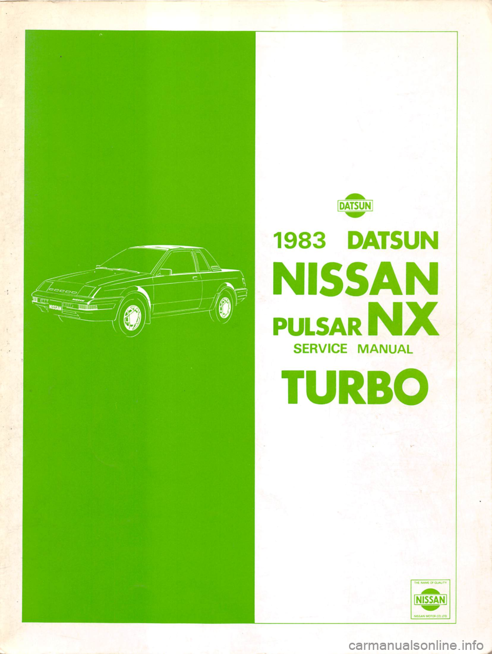 NISSAN PULSAR 1983  Factory Service Manual 