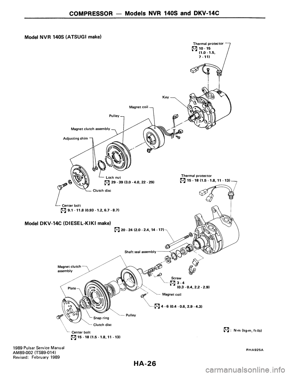NISSAN PULSAR 1989 Factory Service Manual NISSAN PULSAR 1989 Factory Service Manual