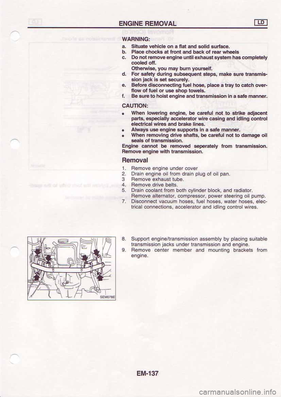 NISSAN SERENA 1992  Service Manual 