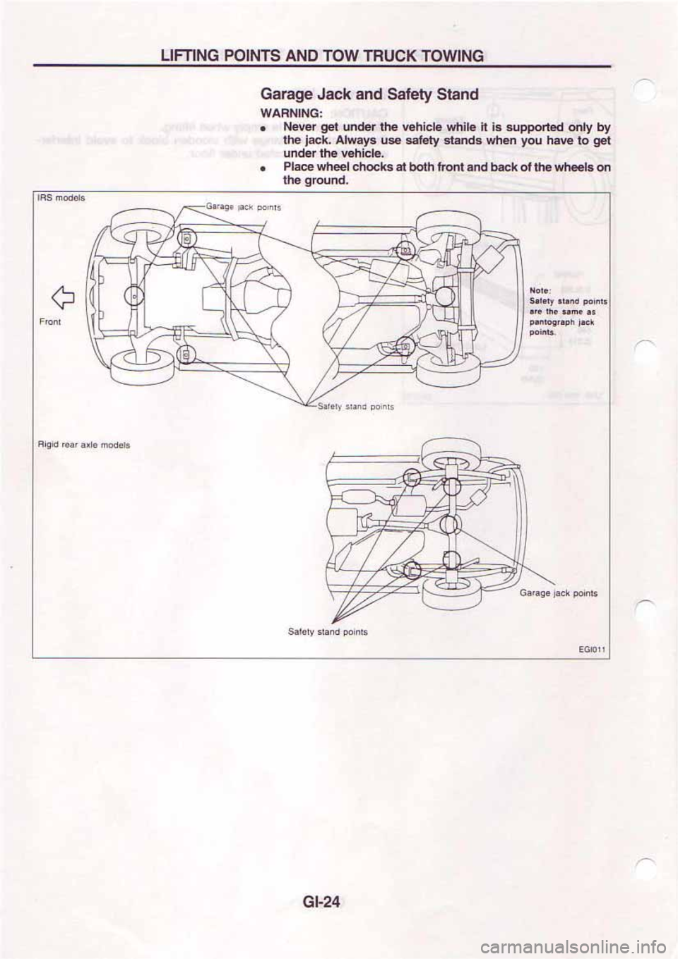 NISSAN SERENA 1992 Owners Manual 