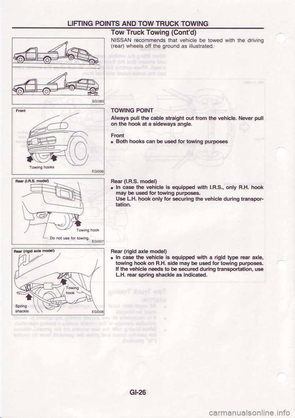 NISSAN SERENA 1992 Owners Manual 