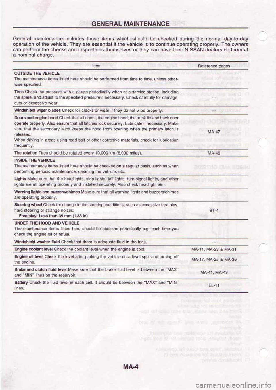 NISSAN SERENA 1992 Owners Guide 