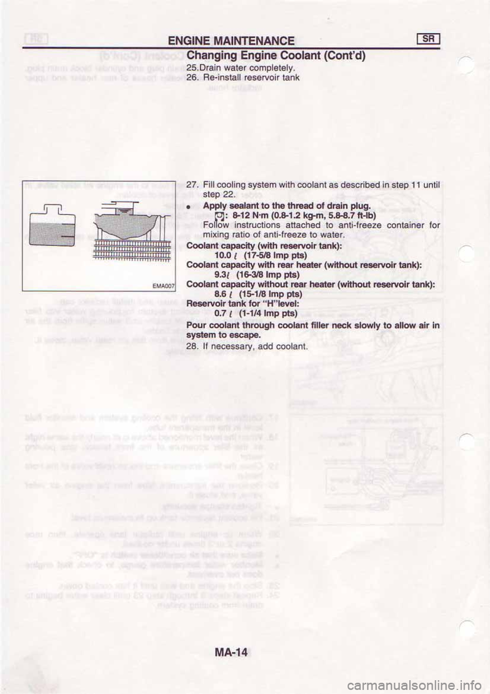NISSAN SERENA 1992 Workshop Manual 
