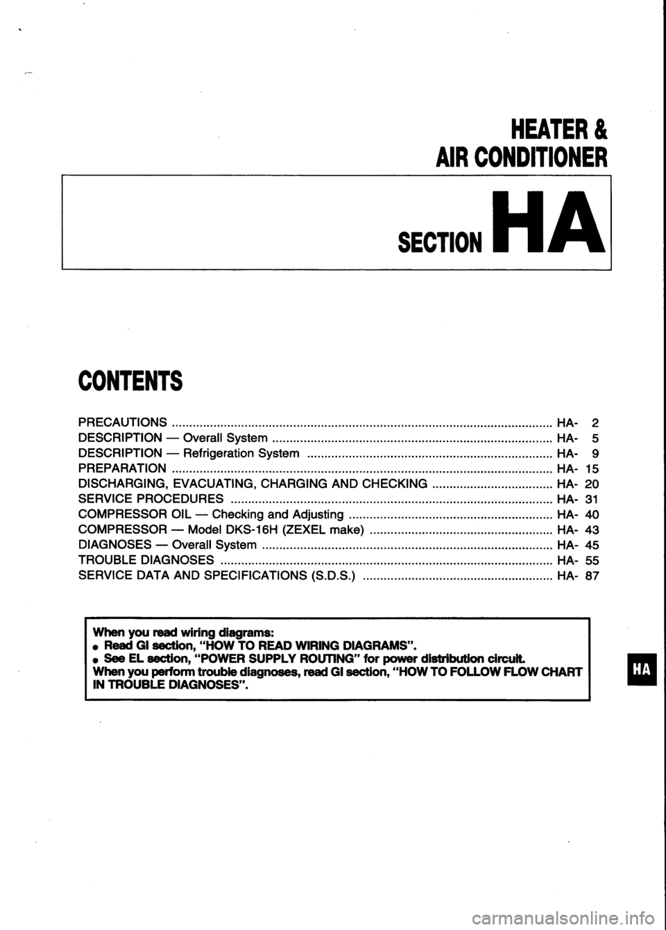 NISSAN SERENA 1993  Service Repair Manual 