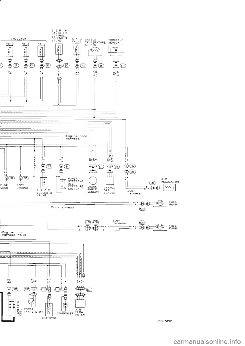 NISSAN SERENA 1993  Service Repair Manual No.3
T;l /
L_r_l_.r qp
AGln) TT-
(, fJ
t/
L-Ll-l qp
rrGrD
Tl  -
i,
No 
2
TJ
It  I
|lI
lr
i  +.frit
(, I 
NJECIOR E.G.R 
&
CANI  S IER
CONIROL
SOLENO]  D
VALVE vArvr 
TETPERATURE
i-:-  sENsoR
E  r(vv