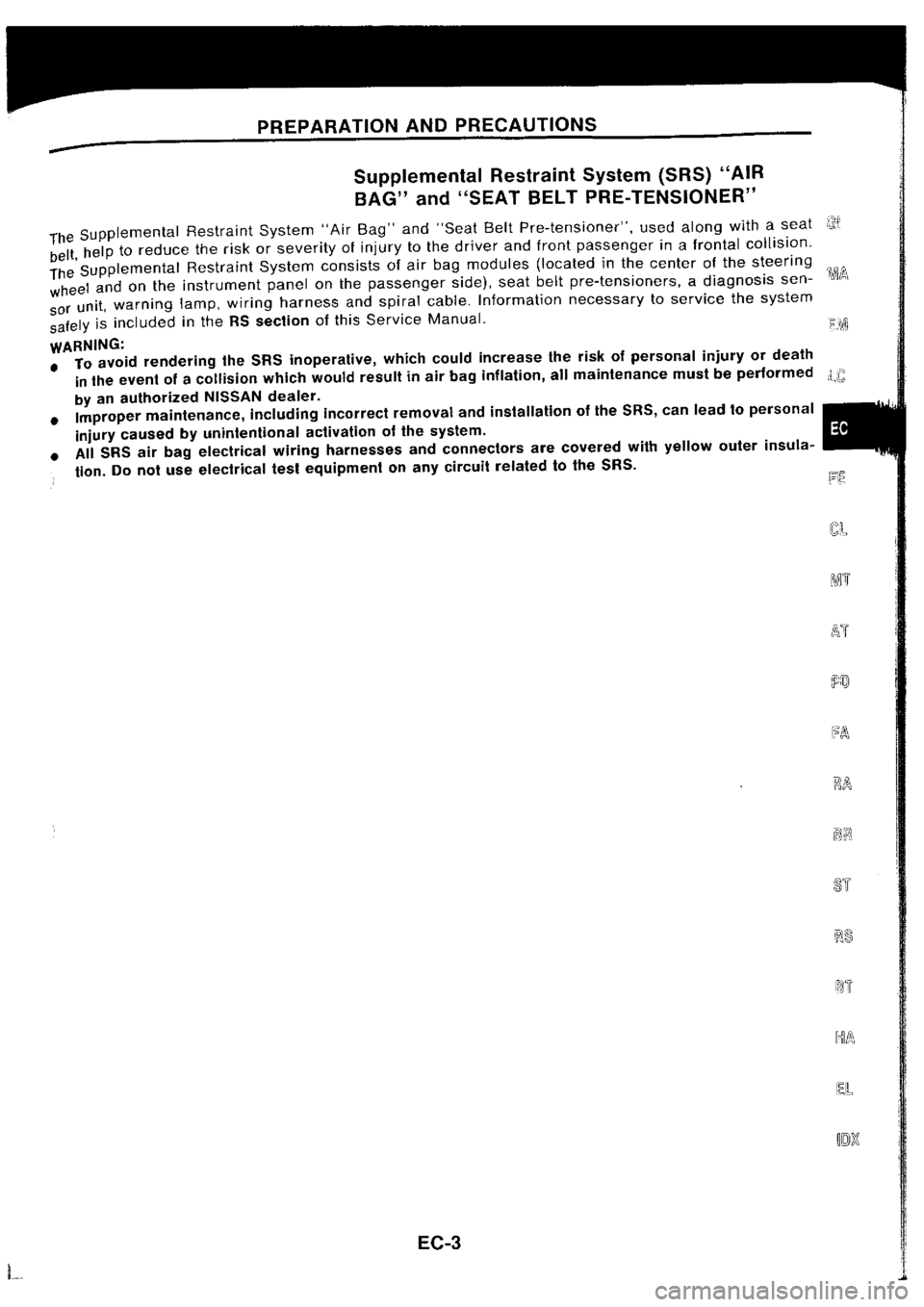 NISSAN SILVIA 1994  Service Repair Manual 