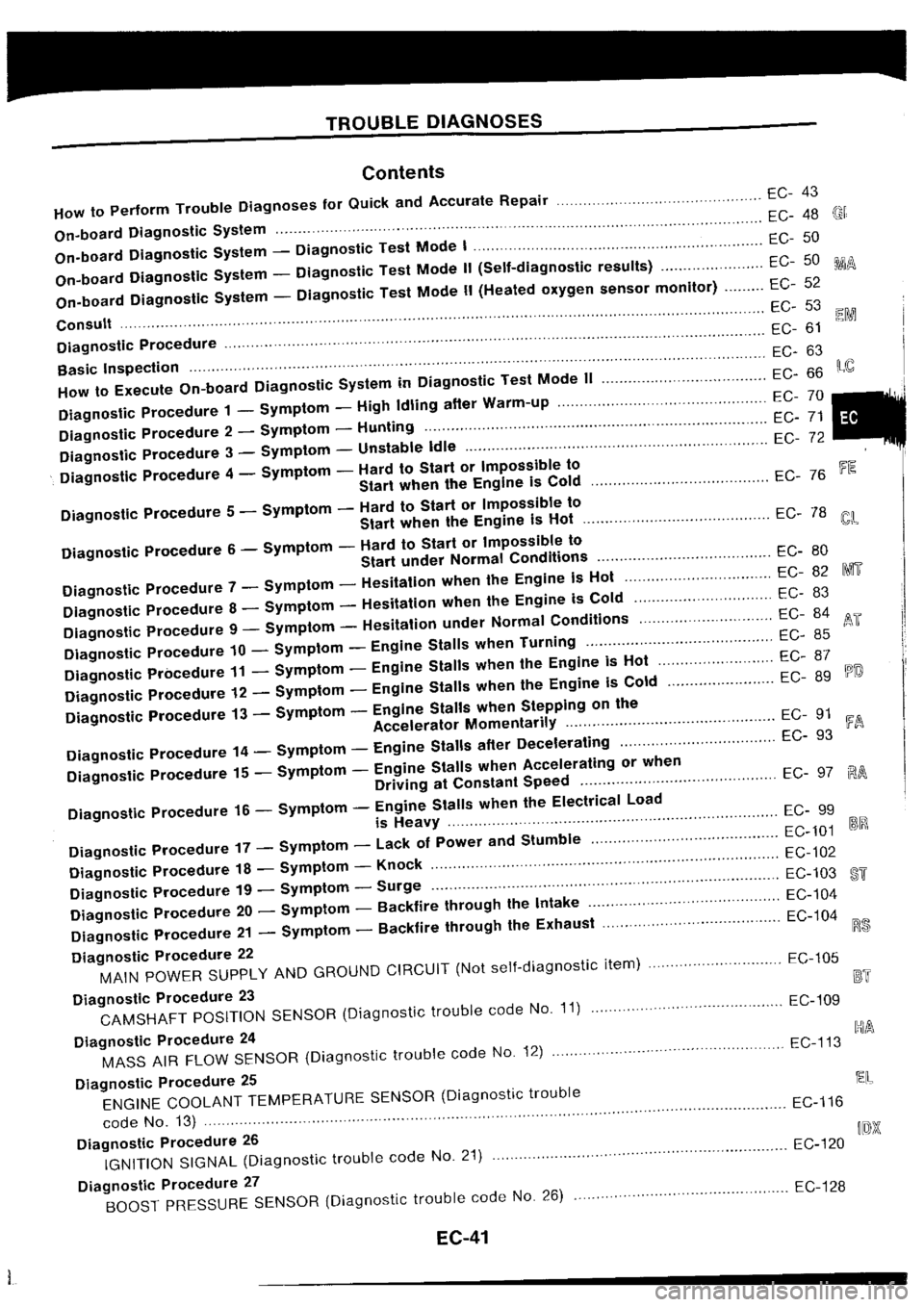 NISSAN SILVIA 1994  Service Repair Manual 