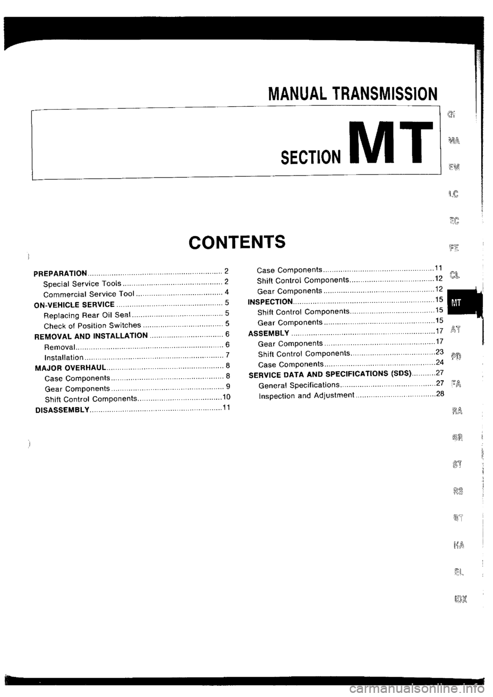 NISSAN SILVIA 1994  Service Repair Manual 