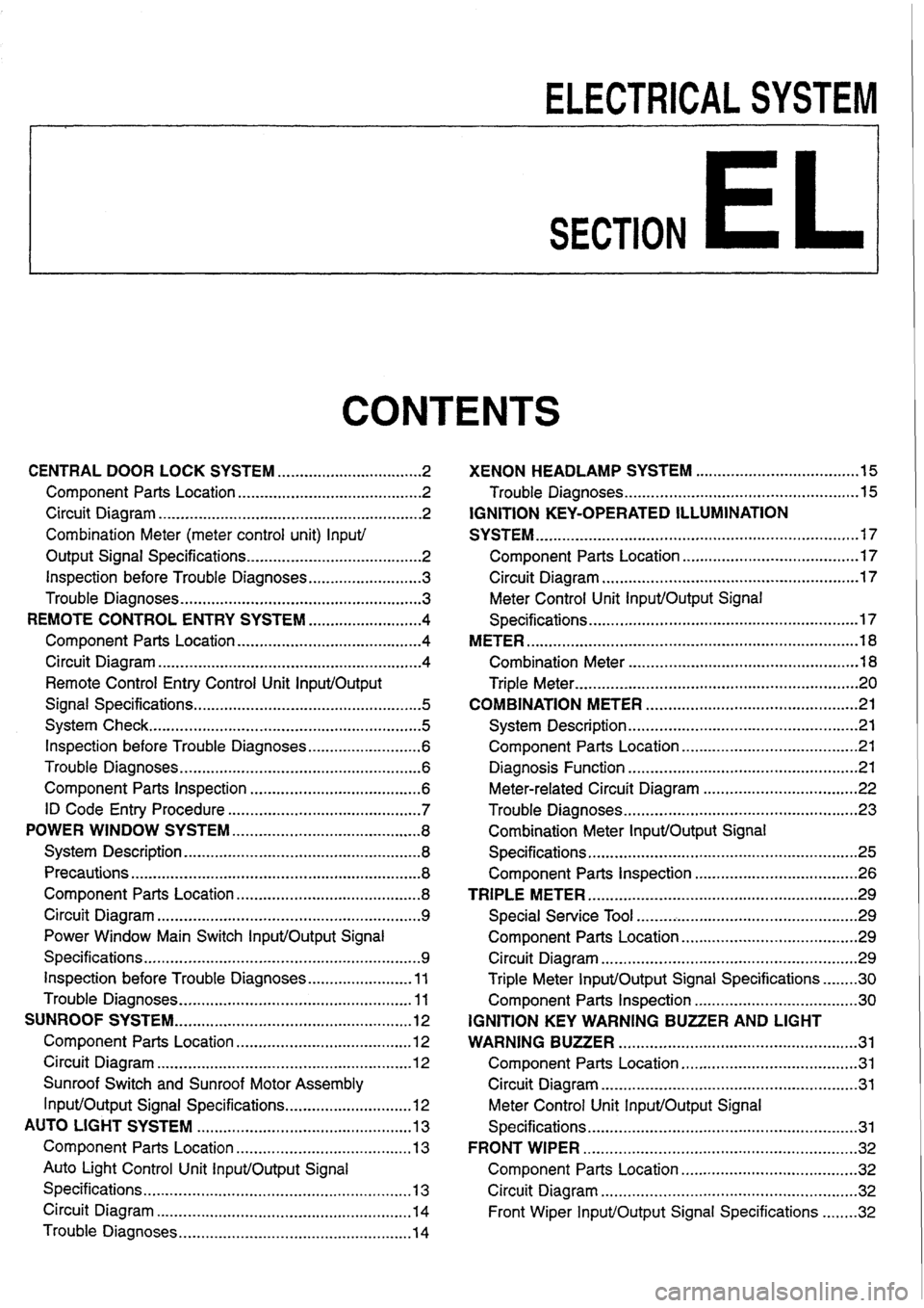 NISSAN SKYLINE 1994  Service Repair Manual 
