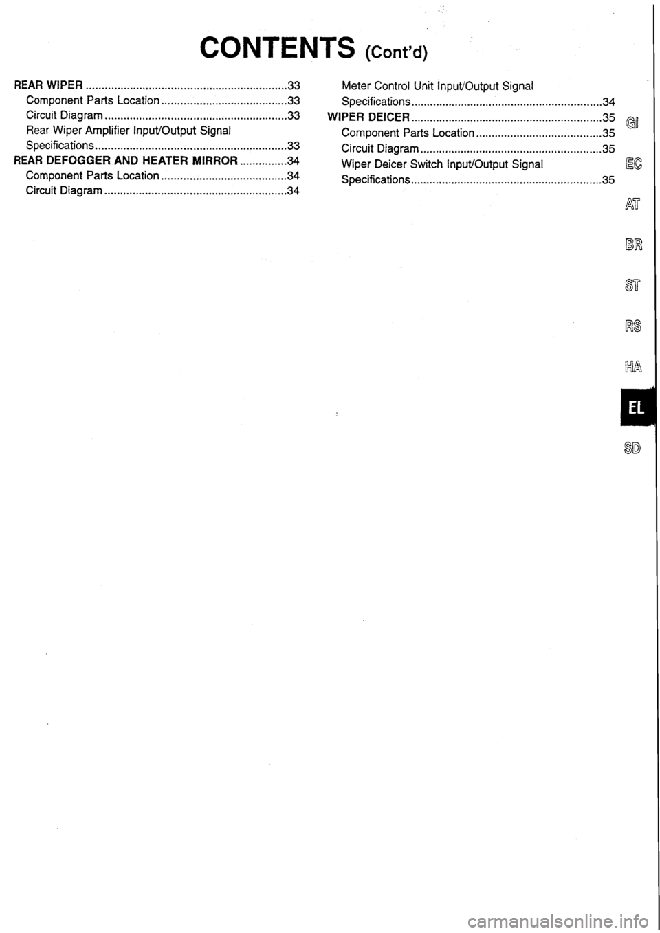 NISSAN SKYLINE 1994  Service Repair Manual 