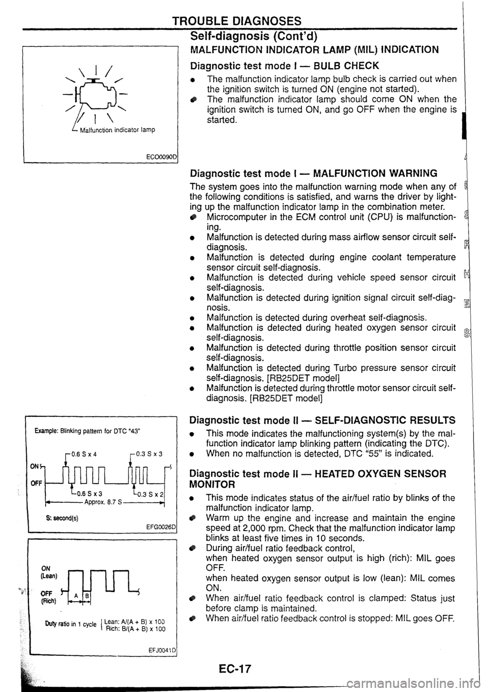 NISSAN SKYLINE 1994  Service Owners Manual 