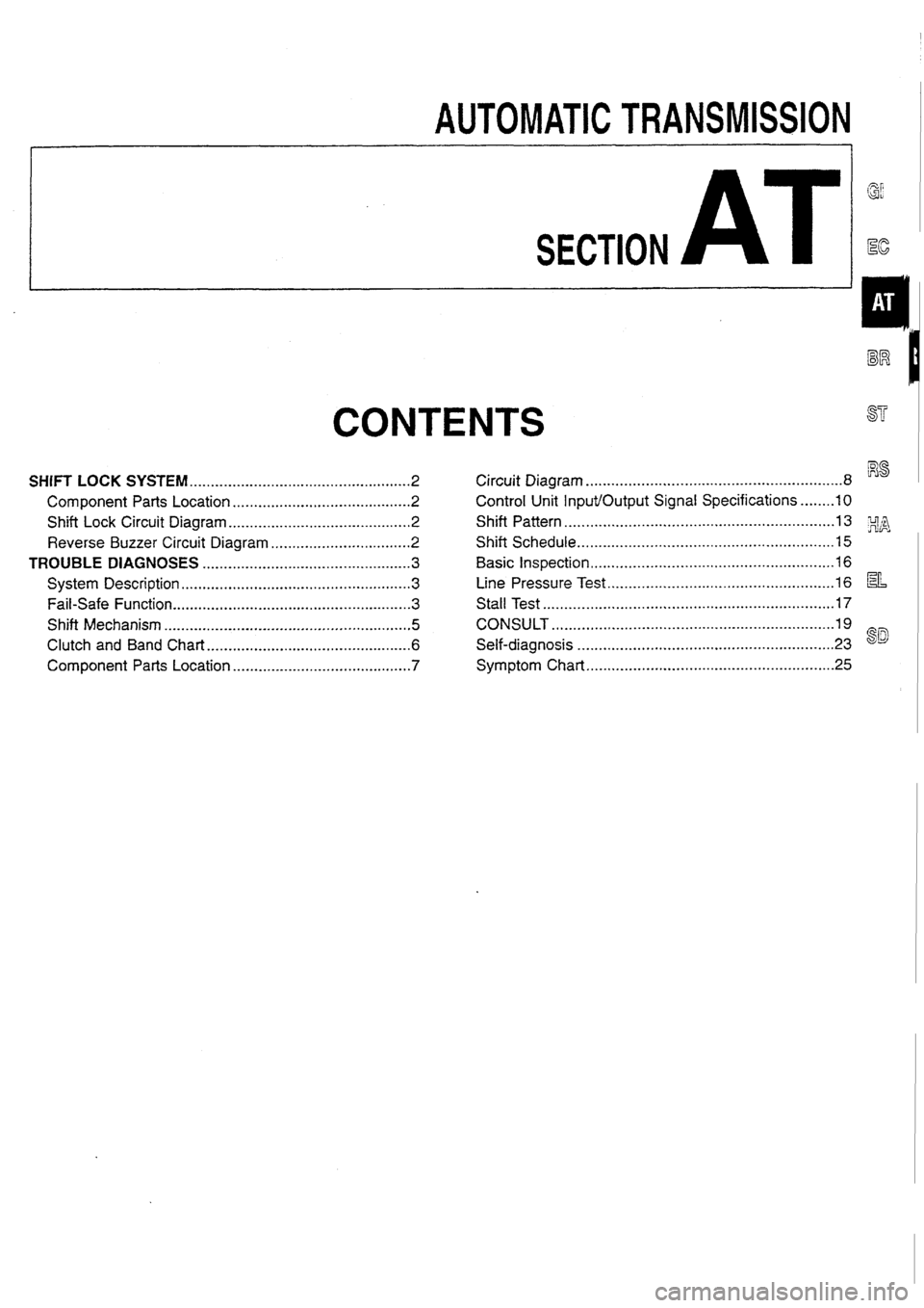 NISSAN SKYLINE 1994 Service Workshop Manual NISSAN SKYLINE 1994 Service Workshop Manual
